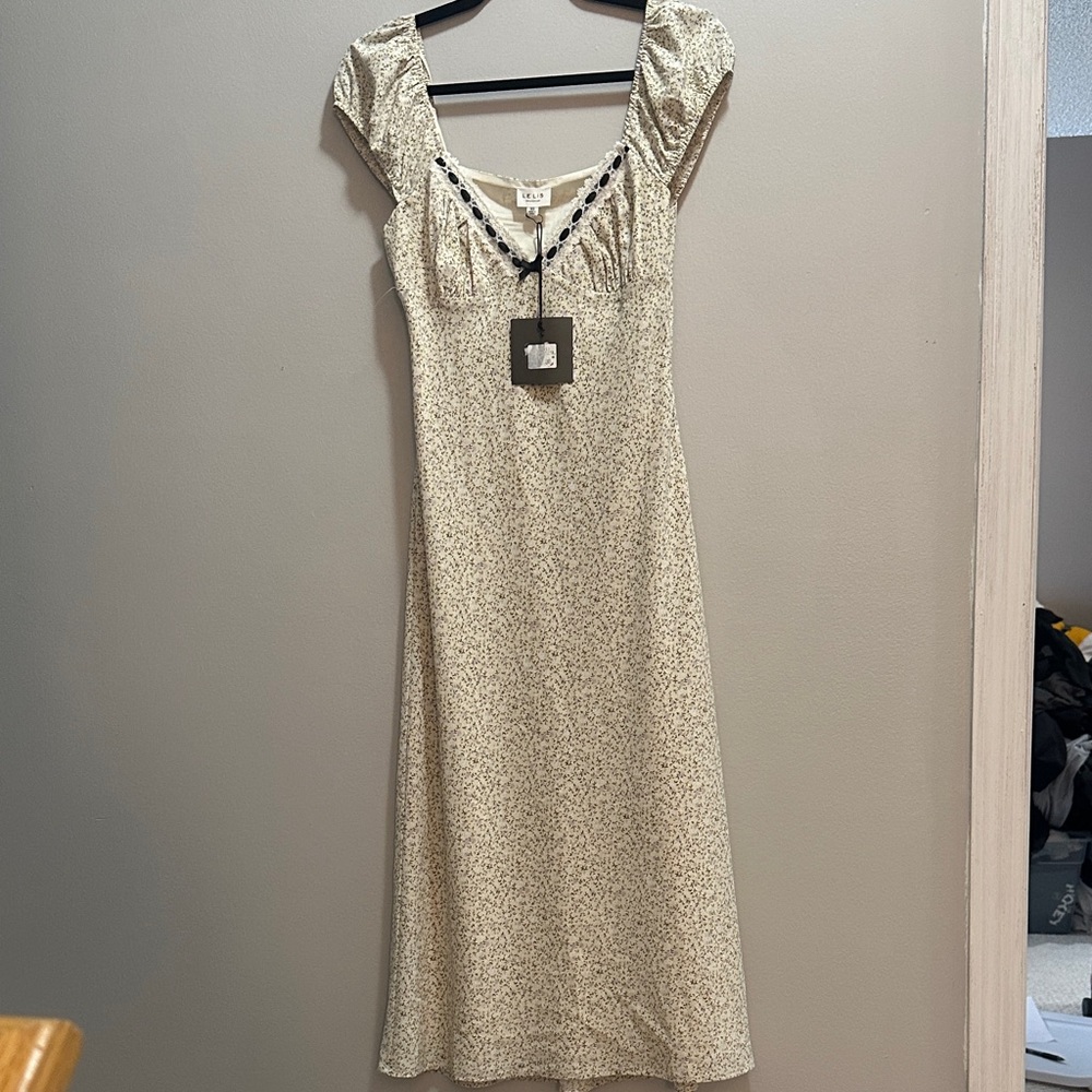 Le Lis Cream Floral Midi Dress